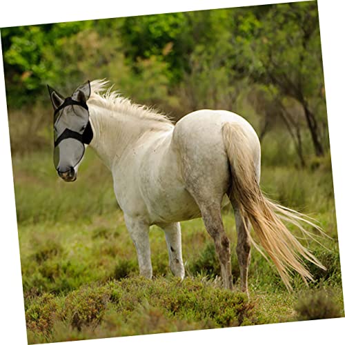 OATIPHO Respirável máscara de cavalo de estimação bicho de estimação máscara de mosca com orelhas ma