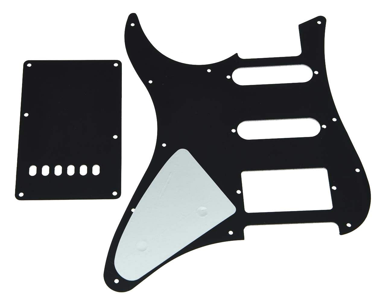 Kaish - Battipenna nero a 3 strati per chitarra HSS con fondello tremolo, per chitarra Yamaha Pacifica.