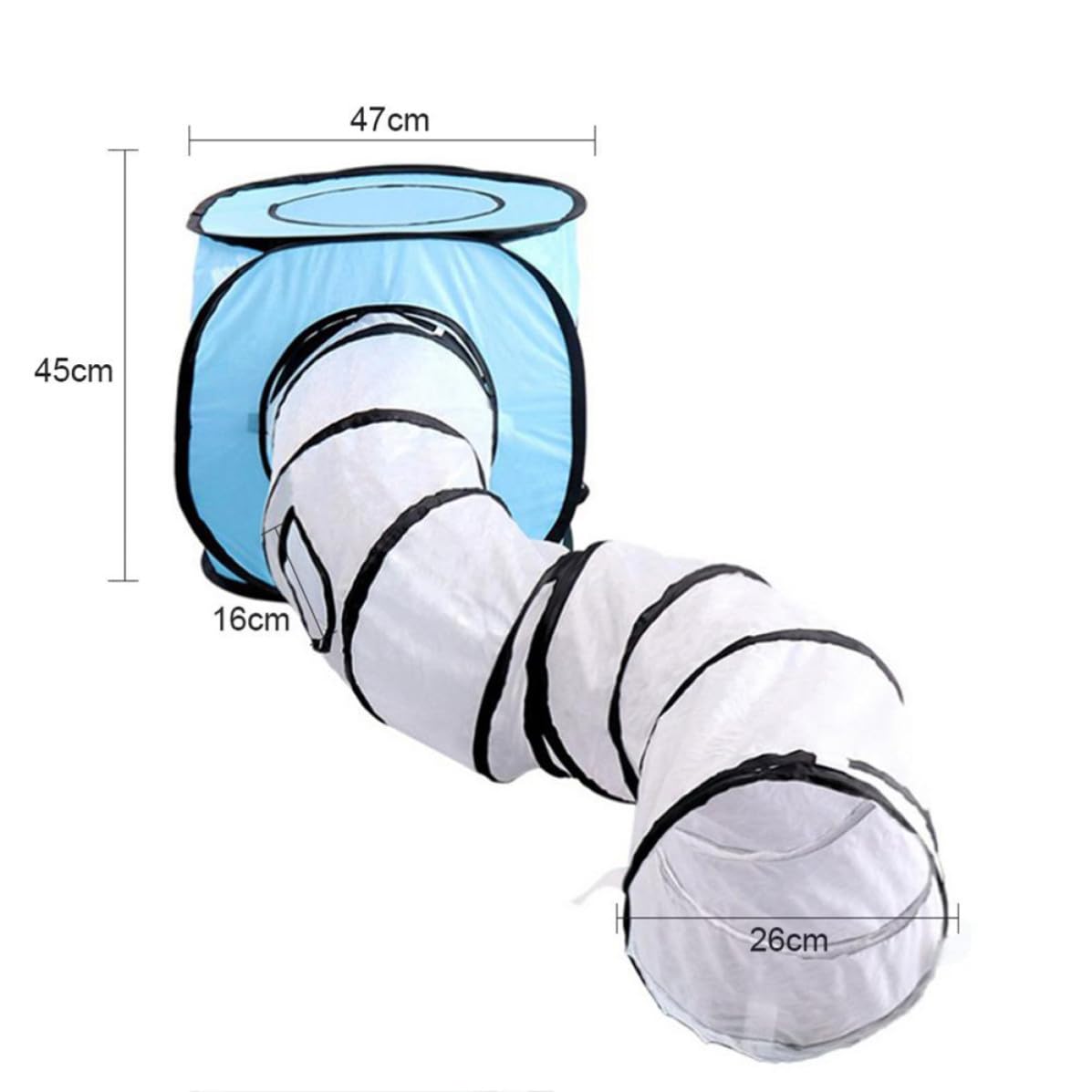 ifundom Tunnel Pliable pour Chat en Polyester Bleu Modèle S, Tente de Jeu Facile à Installer pour Divertir Votre Chat la Maison