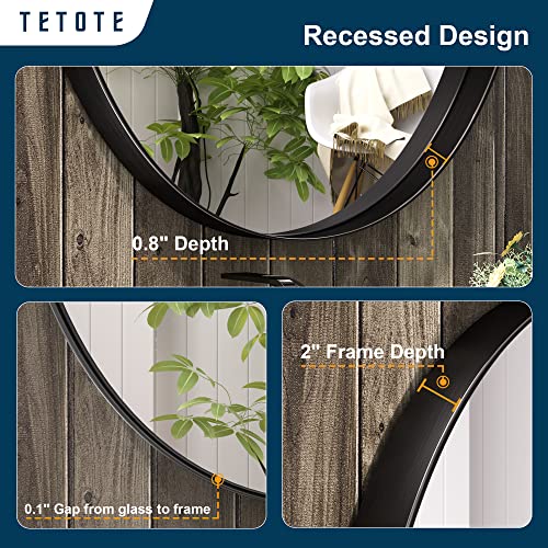 Tetote Black Oval Bathroom Mirror, 24X36 Matte Black Framed Wall Mounted Mirror For Vanity, Modern Decorative Shatterproof Oval Wall Mirrors For Entryway, Living Room, Bedroom #TOP4