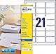 AVERY - 315 selbstklebende Adressetiketten zum Bedrucken, personalisierbar, weiß, Format 63,5 x 38,1 mm, Tintenstrahldrucker, (J8160-15)