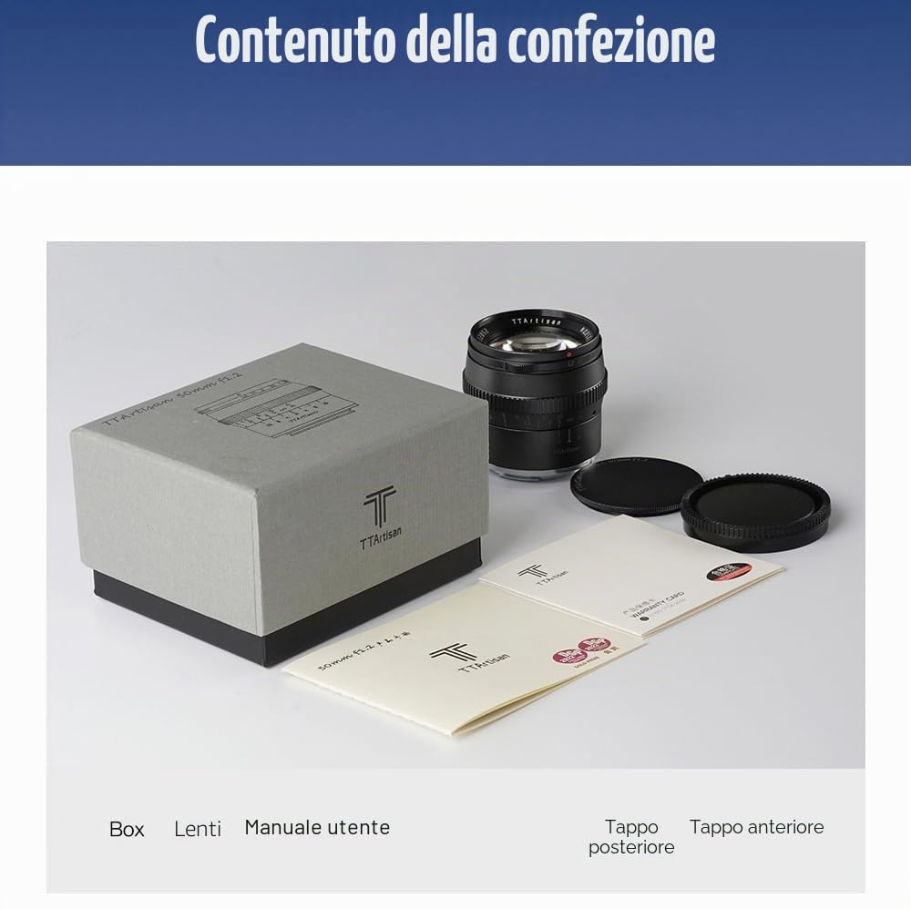 TTARTISAN 50mm F1.2 Obiettivo per fotocamere APS-C Obiettivo primario a grande apertura con messa a fuoco manuale per Fuji X Mount