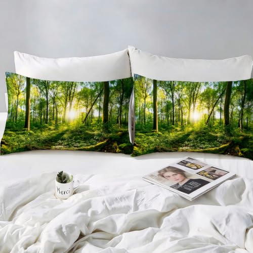 Housse de couette 240 x 260 forêt microfibre doux pour lit sans pli - 4