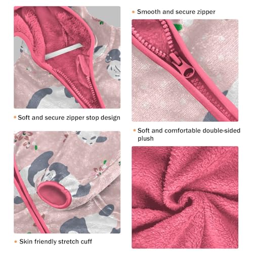 OTVEE Panda Animal Flowers Kids Hoodie Jacket Fall Spring Full Zip Warm Outwear Coat3