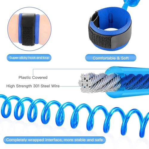 Image of 2 Pcs Anti Lost Toddler Wrist Link with Adjustable Wrist Bands | 1.5 Metre Child Safety Harness Leash for Travel, Shopping, Outdoor & Crowded Places
