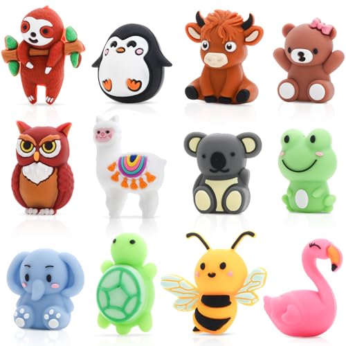 Auiremrti 12 Pieces 3D Animal Silicone Beads for Pens, Bead Pen Accessories, Bulk Beads for Crafting Keychains, Handmade Crafts Auiremrti 12 Pieces 3D Animal Silicone Beads for Pens, Bead Pen Accessories, Bulk Beads for Crafting Keychains, Handmade Crafts