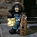 Exhart Garden Statue, Solar Black Bear Garden Sculpture with Welcome Beehive Sign, LED Bumblebees Jar, Outdoor Lawn and Yard Decoration, 7.5 x 6 x 12.5 Inch