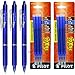 Pilot-3 Bolígrafos Borrables Frixion Clicker Azul y Seis Recambios, NFCA/NRFXA