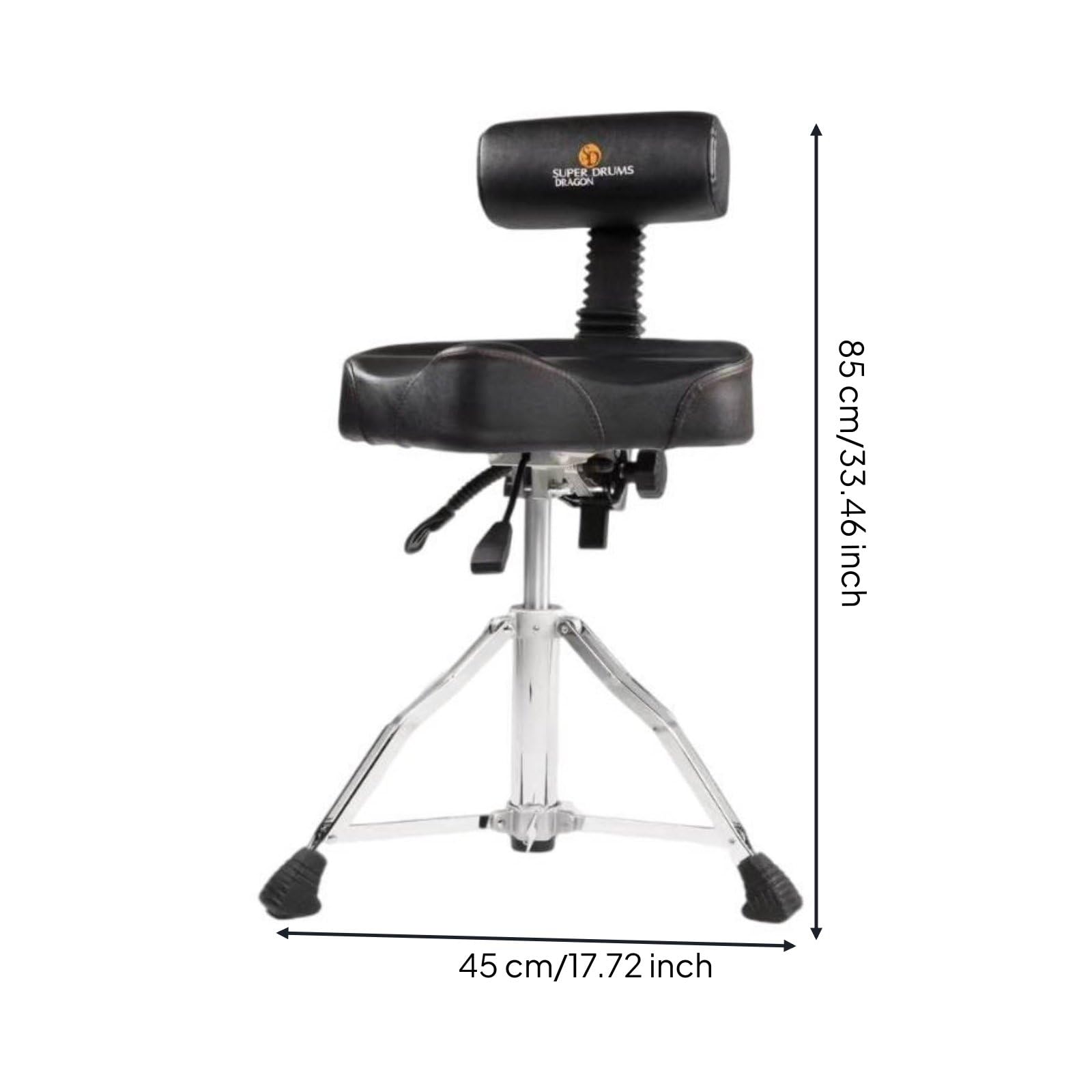 kowaku Asiento de Batería Ajustable Trono de Batería Taburete de Batería Silla para Baterista con Ajuste de Altura y Asiento, SD Tambor A Ajustable con Respaldo De Presión De Aire