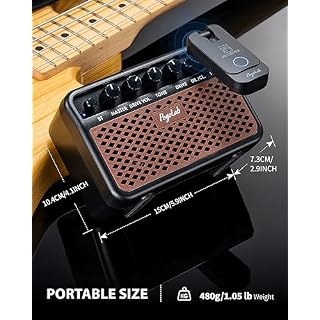 POGOLAB 5W Mini Amplificateur de Guitare, Bluetooth sans Fil Ampli Guitare Électrique avec Prise Casque,Canal CLEAN/OVERDRIVE,Amplificateur Combo Rechargeable pour Guitare Électrique Acoustique,marron - Les Beatles, Paul McCartney, John Lennon, RIngo Starr, George Harrison POGOLAB 5W Mini Amplificateur de Guitare, Bluetooth sans Fil Ampli Guitare Électrique avec Prise Casque,Canal CLEAN/OVERDRIVE,Amplificateur Combo Rechargeable pour Guitare Électrique Acoustique,marron – Image 6