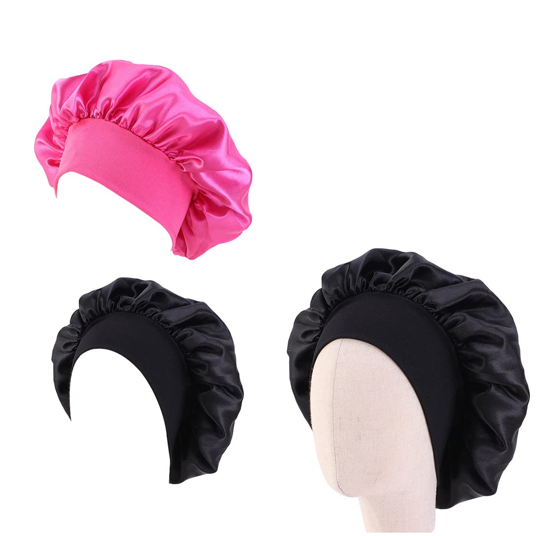 SJBAUTYO Gorro de noche de satén para niños, Gorro de satén para Dormir, Gorro de noche para el Cuidado del Cabello, Gorro de noche de Seda, Universal Adecuado para niños de 2 a 8 años