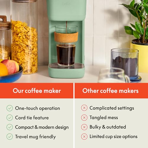 Image of bella Single Serve Coffee Maker, K Cup & Coffee Ground Compatible, Seaglass