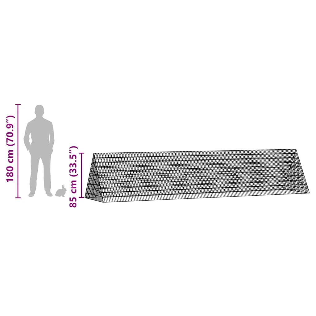 vidaXL Jaula para Conejos Plateado 430 x 100 x 85 cm Acero Galvanizado, Jaula Moderna para Conejos, Espacio Exterior Resistente, hogar Minimalista, Refugio para Mascotas, Acero Impermeable