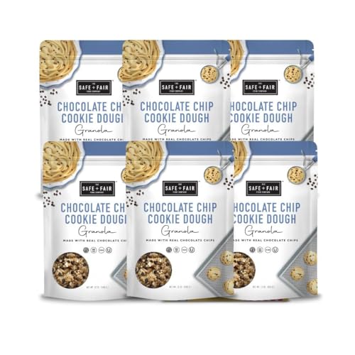 Image of The Safe + Fair Food Company Chocolate Chip Cookie Dough Granola - 6 Pack | Gluten-free, dairy-free & vegan snack, allergen-free, non-GMO, no artificial ingredients