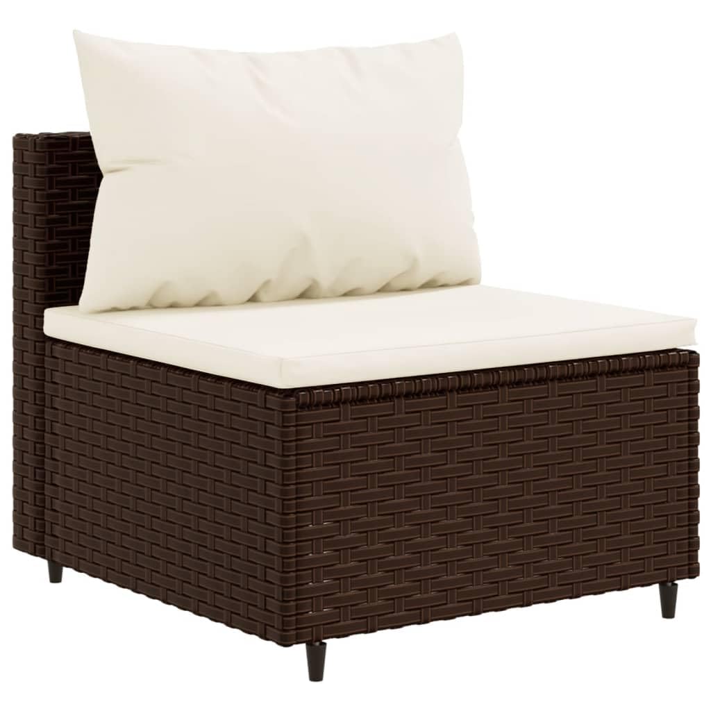 ShGaxin Set di mobili da giardino 5 pezzi e cuscini in rattan sintetico marrone, mobili da giardino esterno, set da giardino per esterni, set divano da giardino, mobili da esterno da giardino