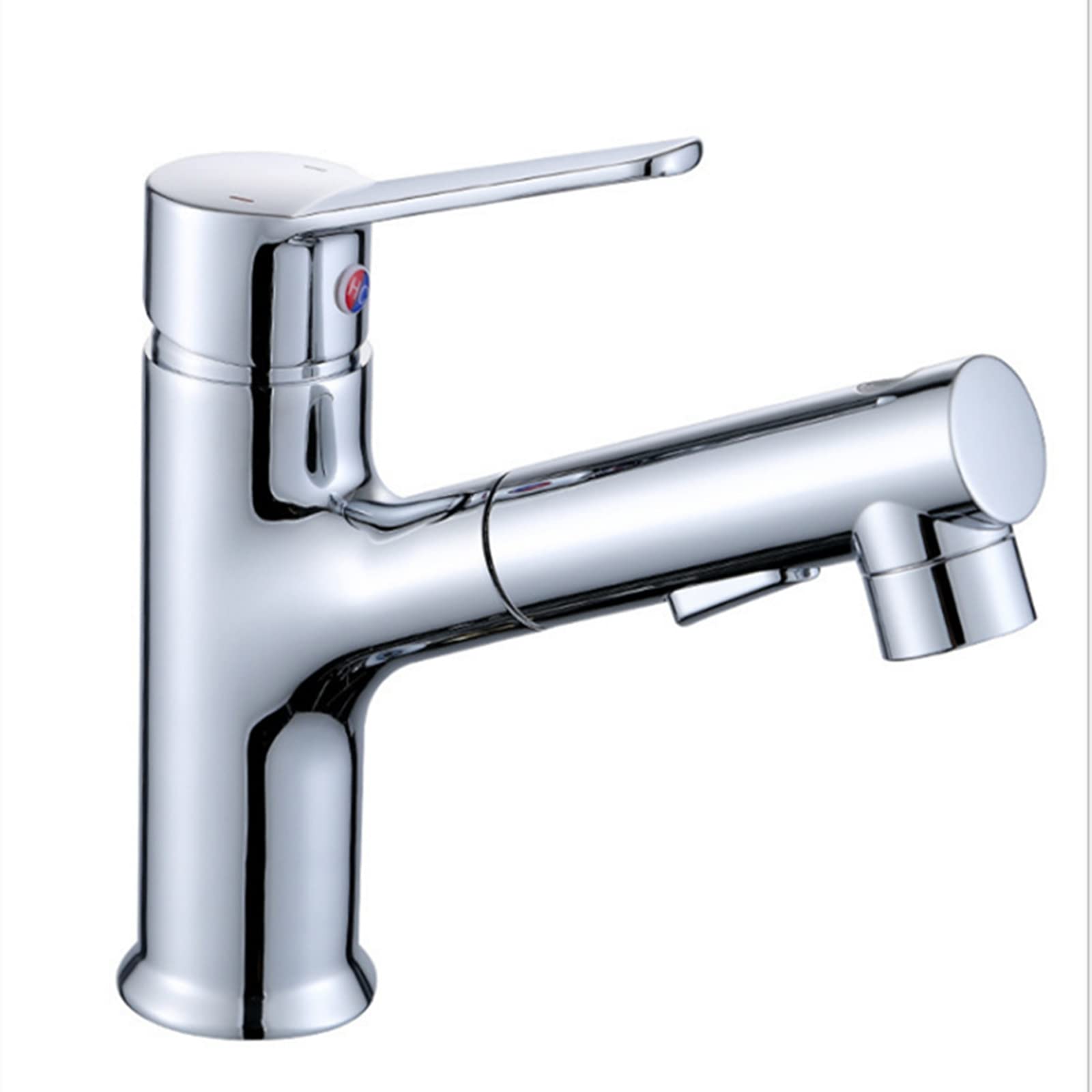 Robinet de lavabo avec douchette extractible mitigeur noir pour eau chaude et froide