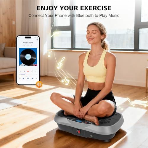 Image of Vibration Plate Exercise Machine, 10 Auto Modes /200-Levels Vibrating Plate for Lymphatic Drainage Weight Loss, 400LBS Capacity Shake Plate for Whole Body Workout for Home Gym Fitness