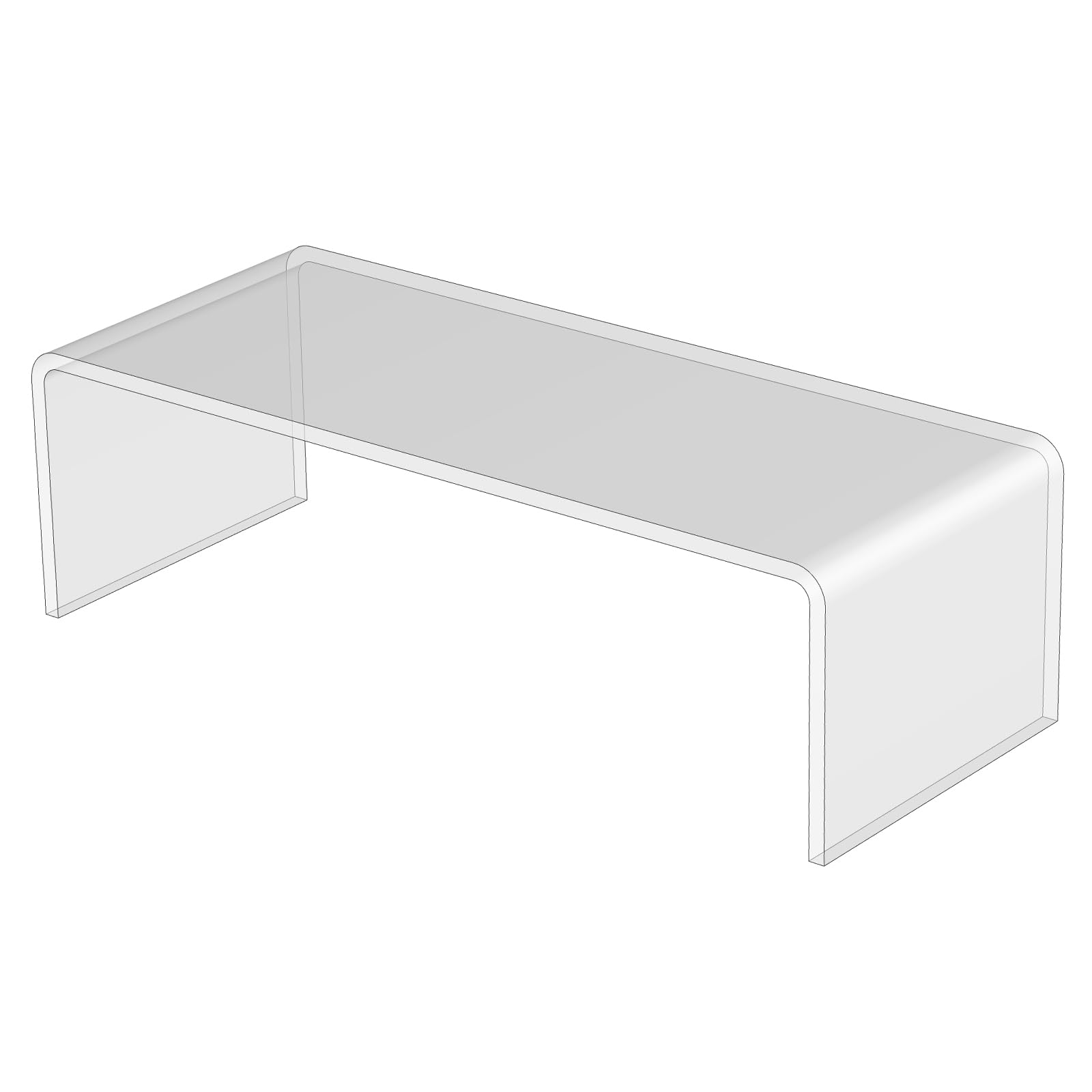 3R W Design Clear Acrylic Display Risers- Premium Shelf Riser Display Stands and Plinths - Hoverstand- Made in UK (S25cm*10cm*7.5cm, Max Load 2kg)