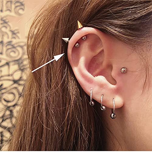 Minimalist Spike Stud Earrings for Women Men Stainless Steel Cool Tiny Cartilage Helix Tragus 16g Screw Back Piercing Studs Hypoallergenic Sensitive Ears Birthday Jewelry Gifts Bff3