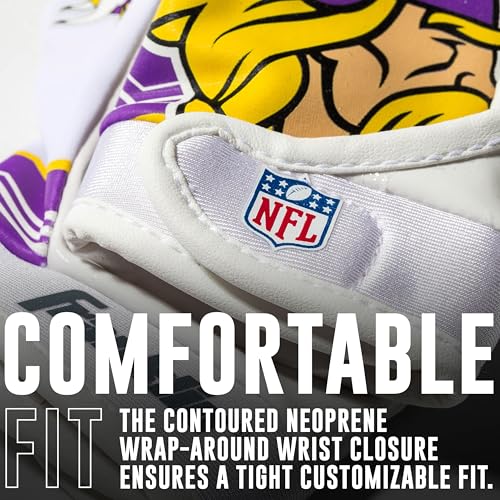 Image of Franklin Sports Youth NFL Football Receiver Gloves - Kids Football Gloves Pair - NFL Team Logos and Silicone Palm