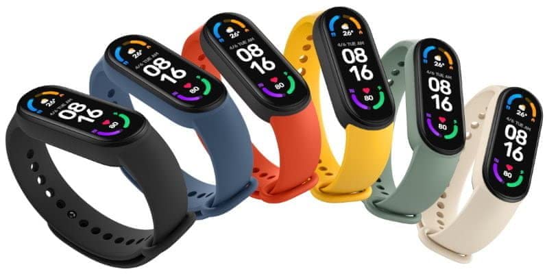 Emmett Wristband Straps for Mi Band 5 & Mi Band 6 Silicone Straps ( Pack of 6)