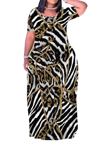 Image of Plus Size Maxi Dresses for Curvy Women T-Shirt Summer Sun Dresses Loose Fit