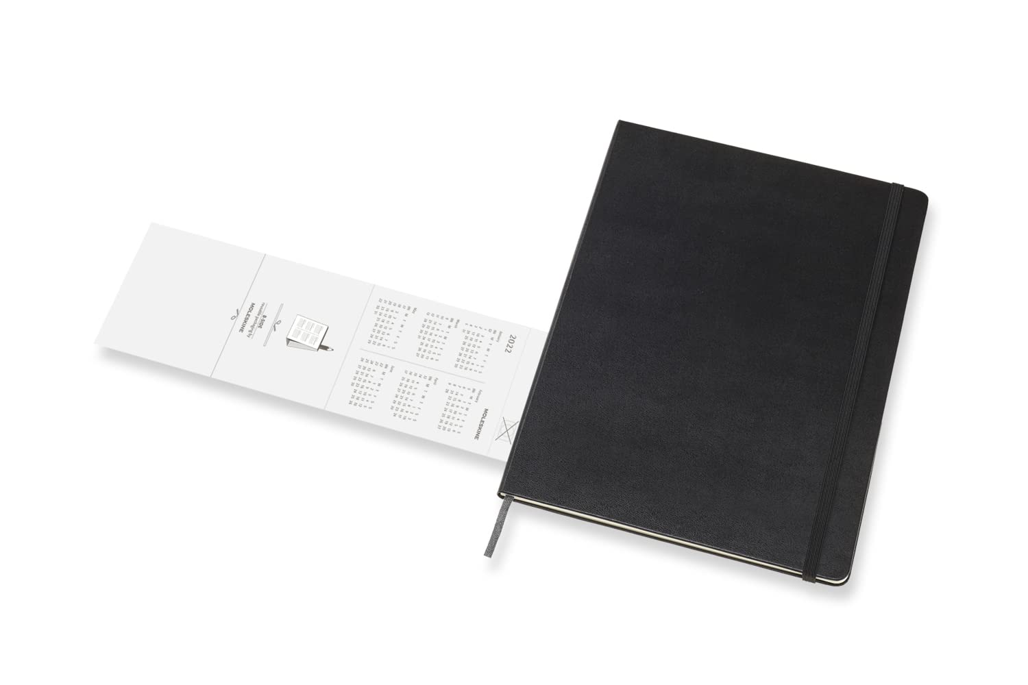 Moleskine - Agenda Settimanale 18 Mesi, Agenda Settimanale 2021/2022, Weekly Notebook con Copertina Rigida e Chiusura ad Elastico, Formato Extra-Large 19 x 25 cm, Colore Nero, 208 Pagine