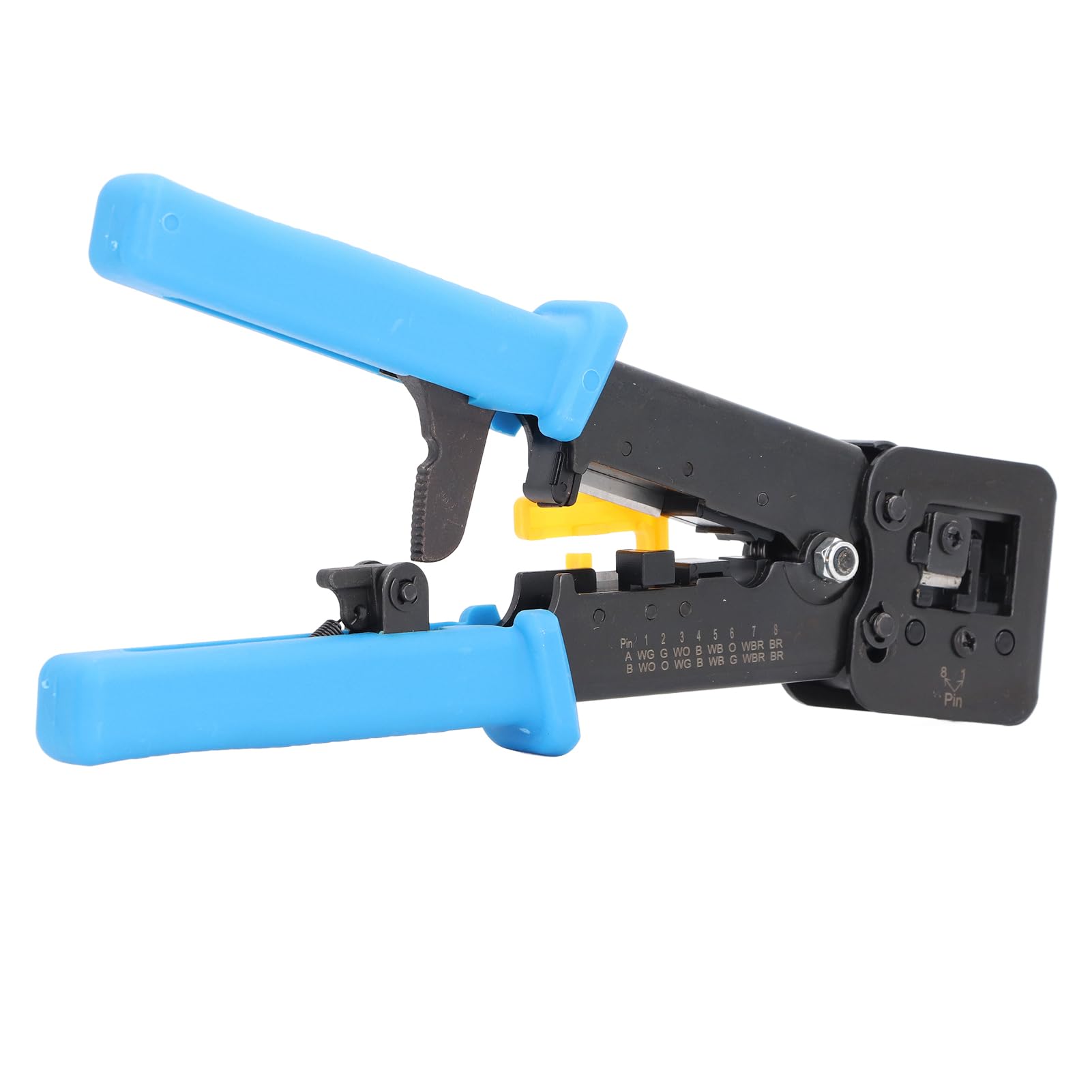 6P8P Kit d'outils de sertissage RJ45 pince à sertir coupe-fil testeur de réseau ensemble de têtes de cristal pour outil de maintenance d'installation de réseau acier PP 50 pièces