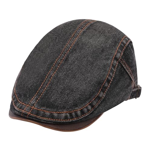 Image of ZLYC Men Cotton Flat Cap Summer Scally Ivy Gatsby Newsboy Beret Driver Cabbie Hunting Hat