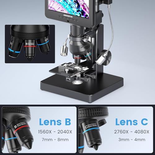 Image of Andonstar AD266S 5000X UHD 2160P HDMI Digital Microscope for Biological Microscope Kit,PCB Soldering Microscope for Phone Watch Repairing, Black, SXWL-AD266S