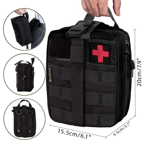 Miniatura 3 de Krisvie Médica Bolsa Primeros Auxilios Bolsa Táctica Compacta Botiquín Y El Esquileo De Los Primeros Auxilios Negro