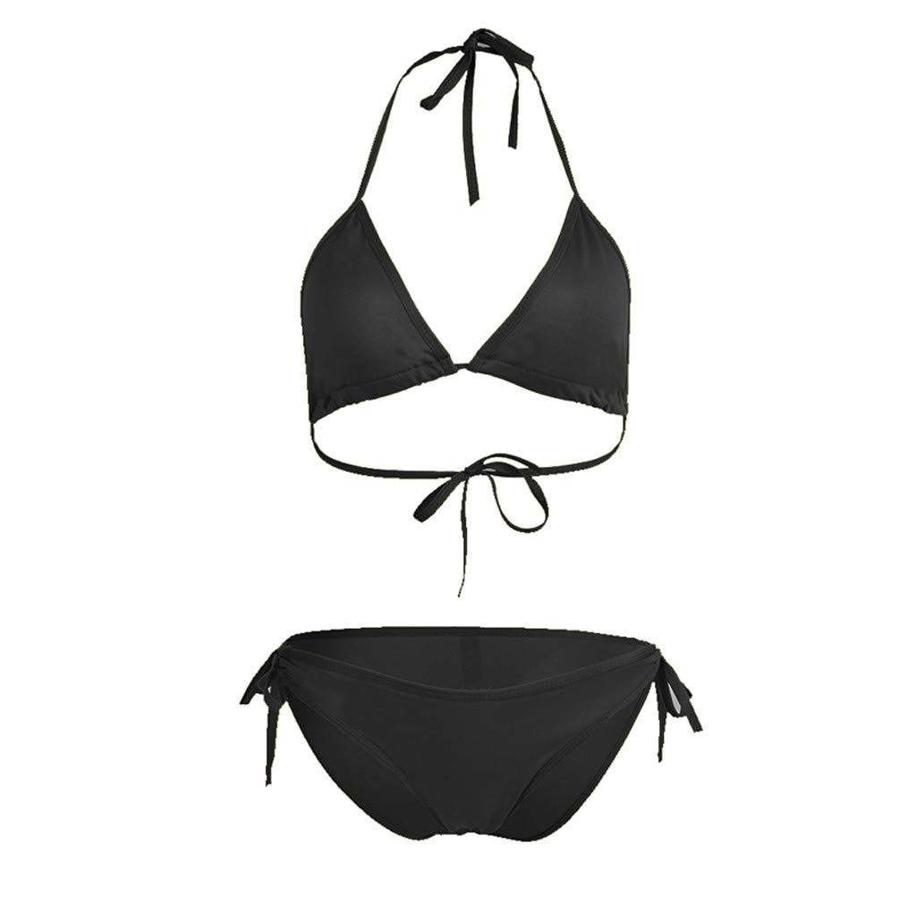 Conjunto de bikini sexy para mujer, traje de baño de dos piezas, talle bajo, lazo lateral, tanga, traje de baño de playa — view 3