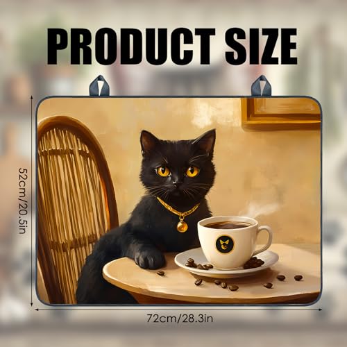 Image of Nuxovilar Black Cat Coffee Stove Cover Diatom Mud 28.65x20.47 In