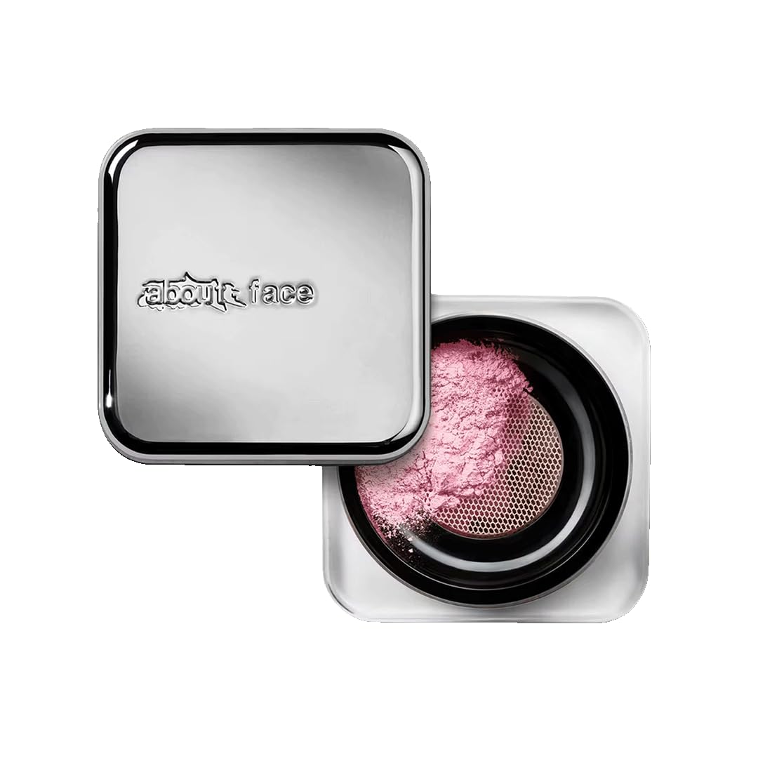 about-face Curtain Call Set & Smooth Loose Powder Finale – Lightweight, Oil-Absorbing Setting Powder with Rice Starch & Corn-Based Talc Alternative – Vegan, Cruelty-Free – 0.35oz (Pink Brightener)