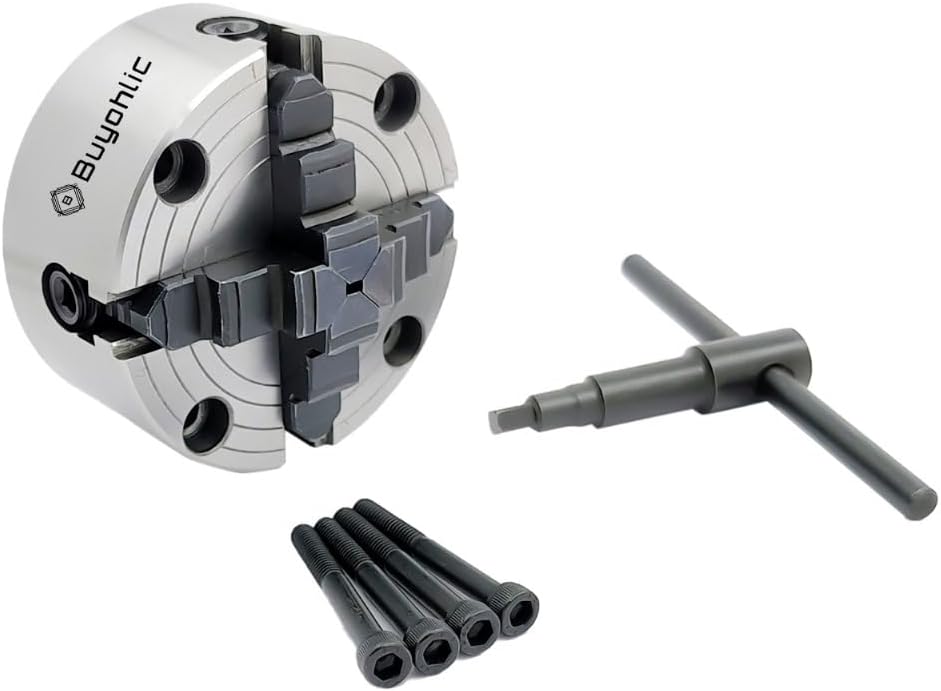 Front Mount 4" Inch II 100 mm - 4 Jaws Independent Chuck for Lathe Machine