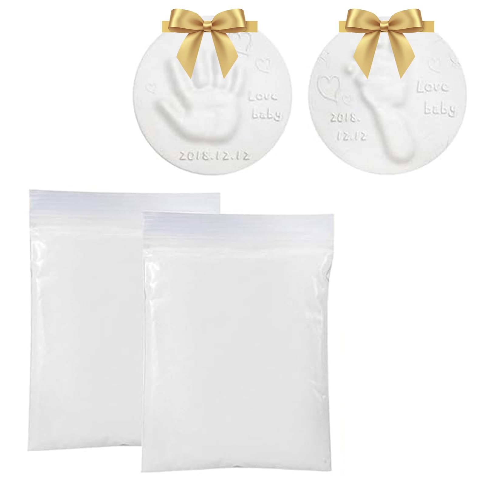Kit d'Empreintes de Bébé en Argile, 2 PCS Argile Molle pour Empreintes de Mains et Pieds