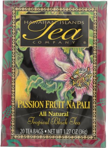 Hawaiian Islands Tea Company Passionfruit Na Pali Black Tea, All Natural - 20 Teabags (1 Box)