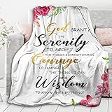 Inspirational Bible Verse Throw Blanket Scripture Christian Gift for Women Super Soft Healing...