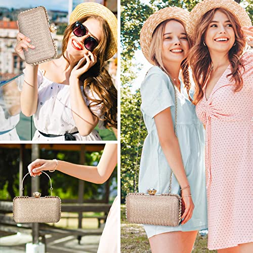 UBORSE Handtas voor dames, avondtas, clutch, ketting, schoudertas, glanzend, kleine tas voor vrouwen, meisjes, bruiloft, bruid, feesttas, zwart - Image 3