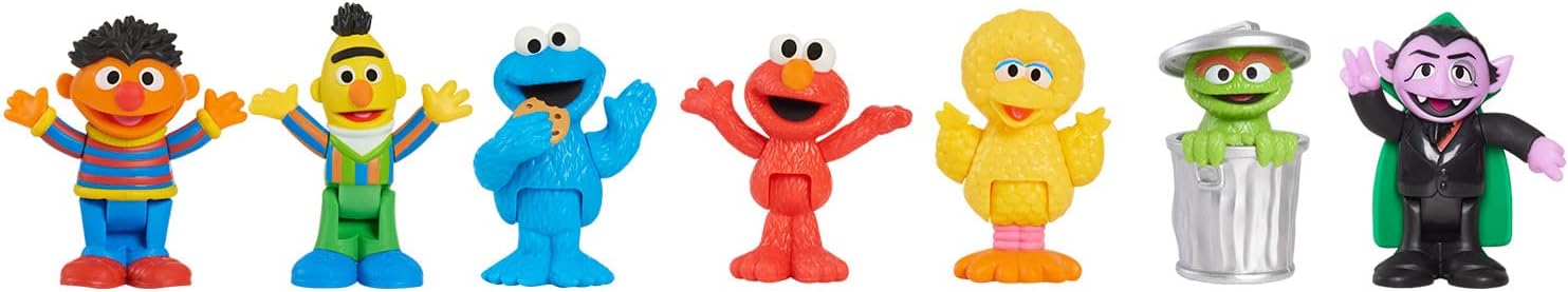 Just Play Sesame Street Neighborhood Friends Figures Set of 6 3" Collectible Figures Toys for Ages 2 Years