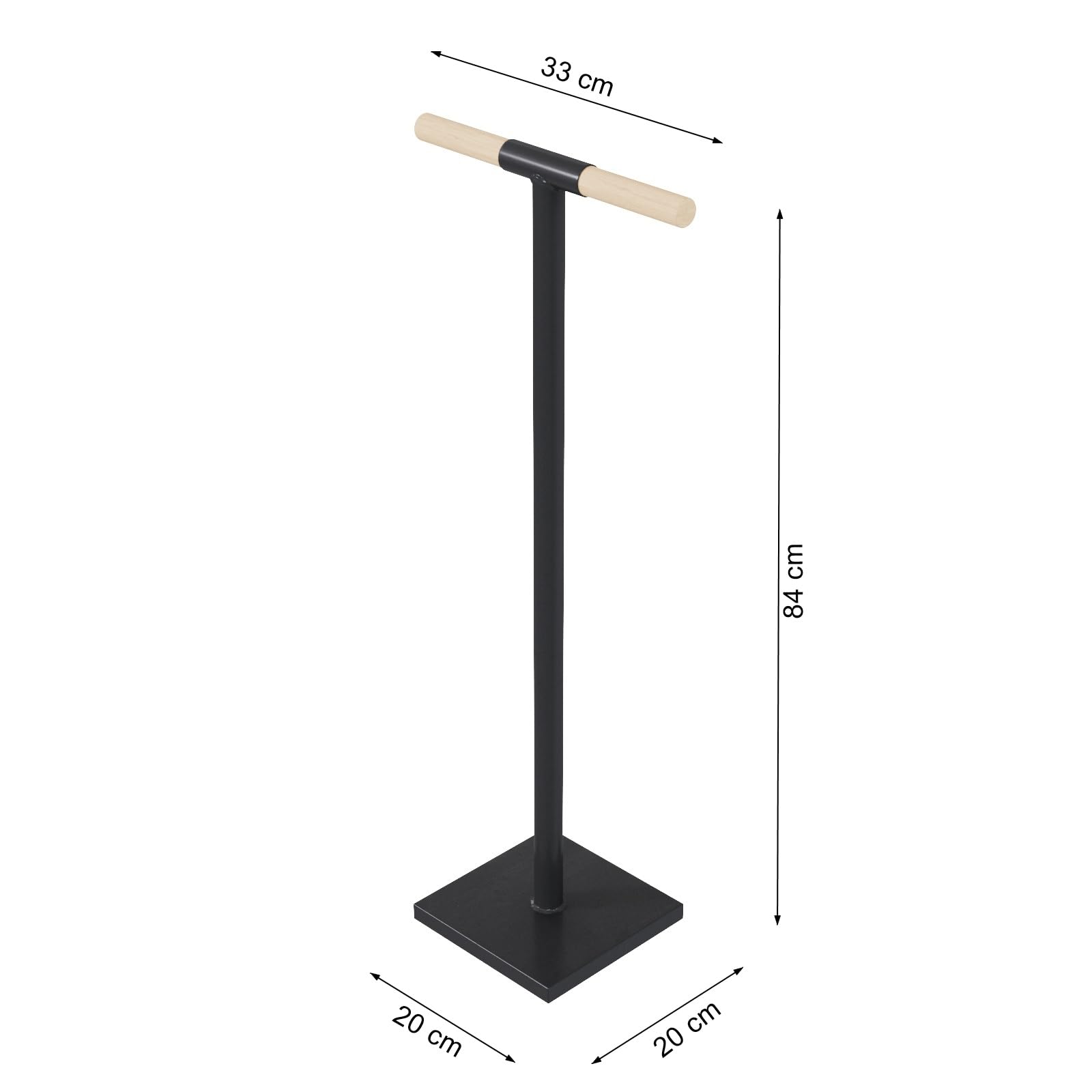 QLS Pilon à béton en acier 20 x 20 cm - Poids : 8 kg - Noir