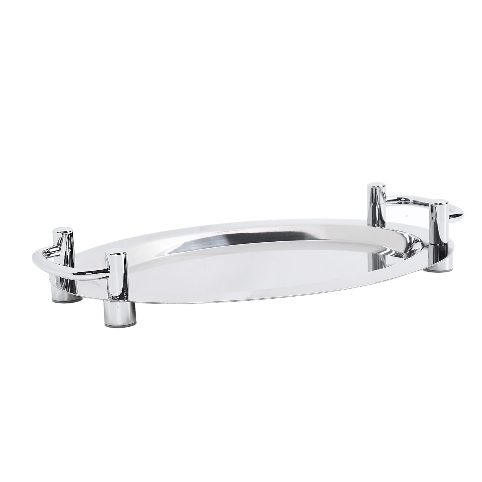 TOPINCN Platos de Buffet de Acero Inoxidable, Platos con Acabado de Espejo, Bandeja para Servir con Asa, Bandeja Organizadora para Hoteles, Restaurantes, (Forma de huevo (longitud 39 cm/15,35