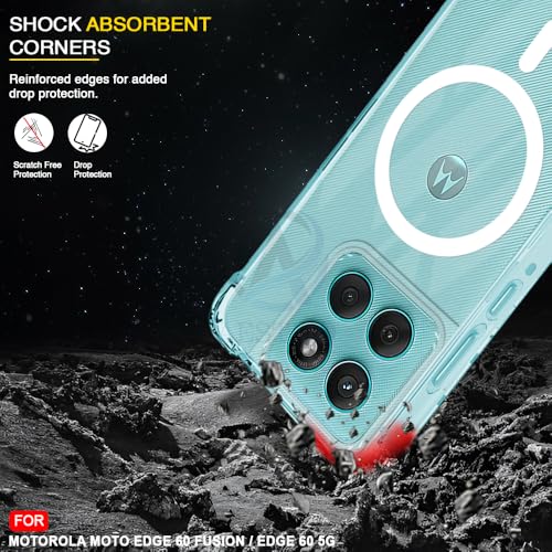 Image of AESTMO Clear Back Cover for Moto Edge 60 Fusion / 60 5G | 360 Protection | Transparent Back Cover for Moto Edge 60 Fusion / 60 5G (PC + TPU, Compatible with MagSafe Accessories, Transparent Bumper)