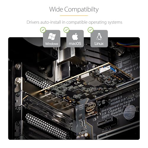 Image of StarTech.com 5-Port USB PCIe Card, USB 3.2 10Gbps, PCI Express Card with 4X USB-C Ports, 1x USB-A Internal Port