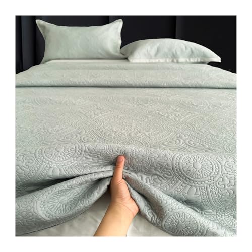 GBHMJU Colcha Bouti Cama 150/180cm 245x250cm Tencel Cubre Cama Reversible Suave y Ligera para Primavera Verano Otoño Invierno(Green)