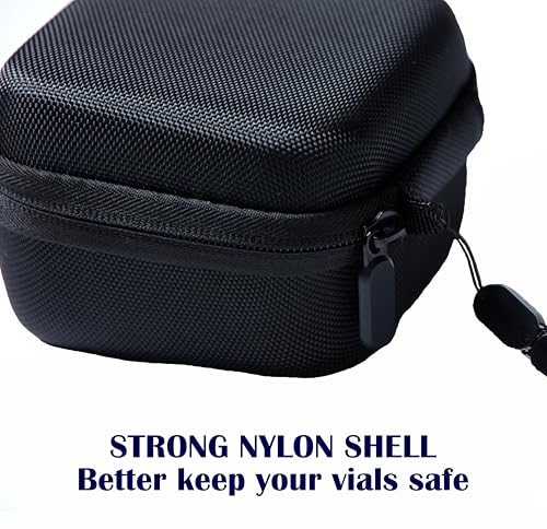 Image of Reconstitution Solution Vial Storage Case with Hand Strap, Fits 5-10ml Vials, Not Fit 30ml Vials,9 Slots,Black, Only Case