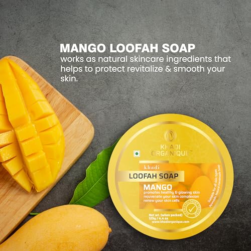 Image of Khadi Organique Mango Loofah Soap For Face Skin & Body - 125Gm