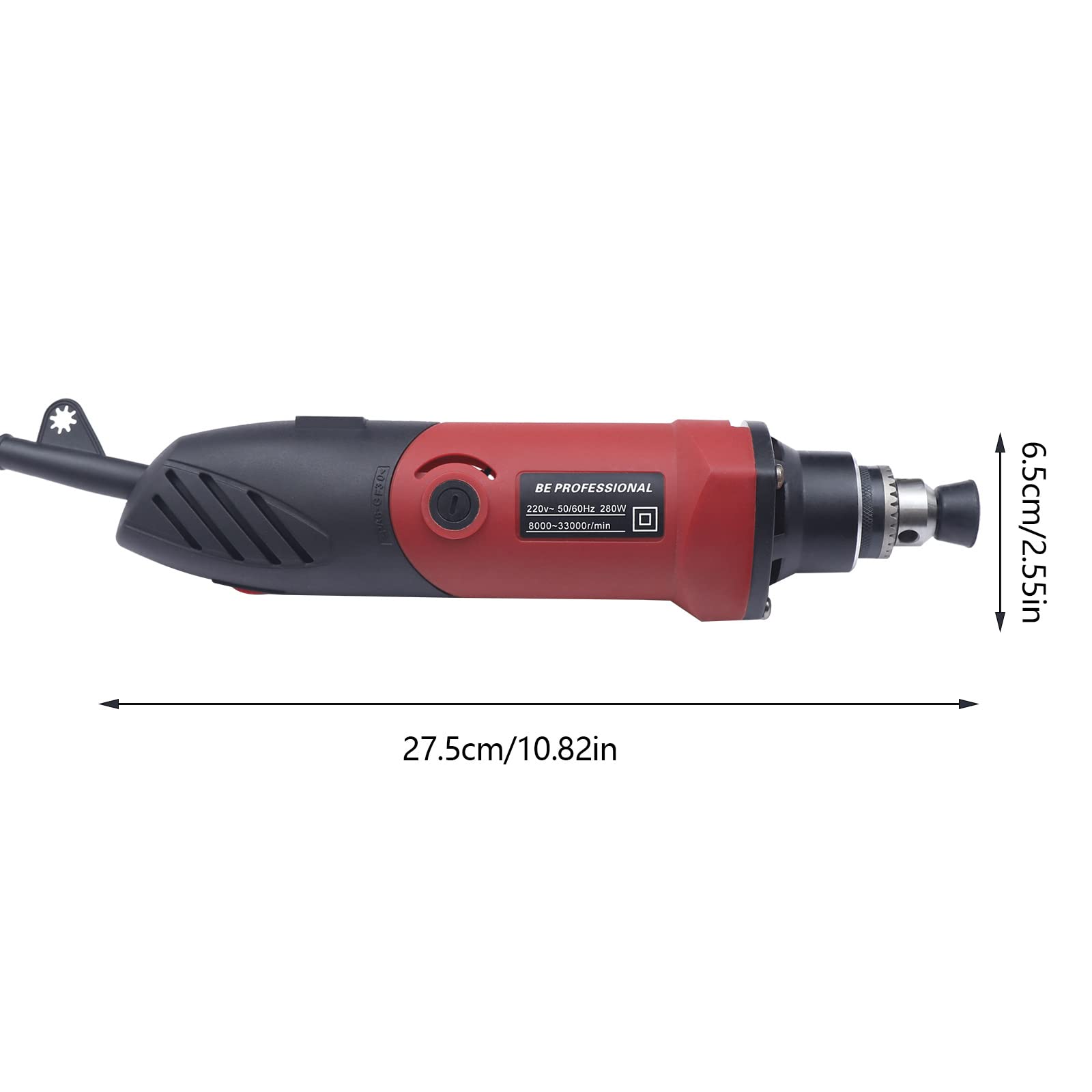 Smerigliatrice dritta, 280W elettrica giada smerigliatrice, 6 velocità regolabile 8000-33000 giri/min, multifunzione Smerigliatrice portatile per intaglio, lucidatura