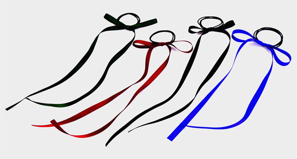 Juego de 6 cintas de raso para el pelo de varios colores