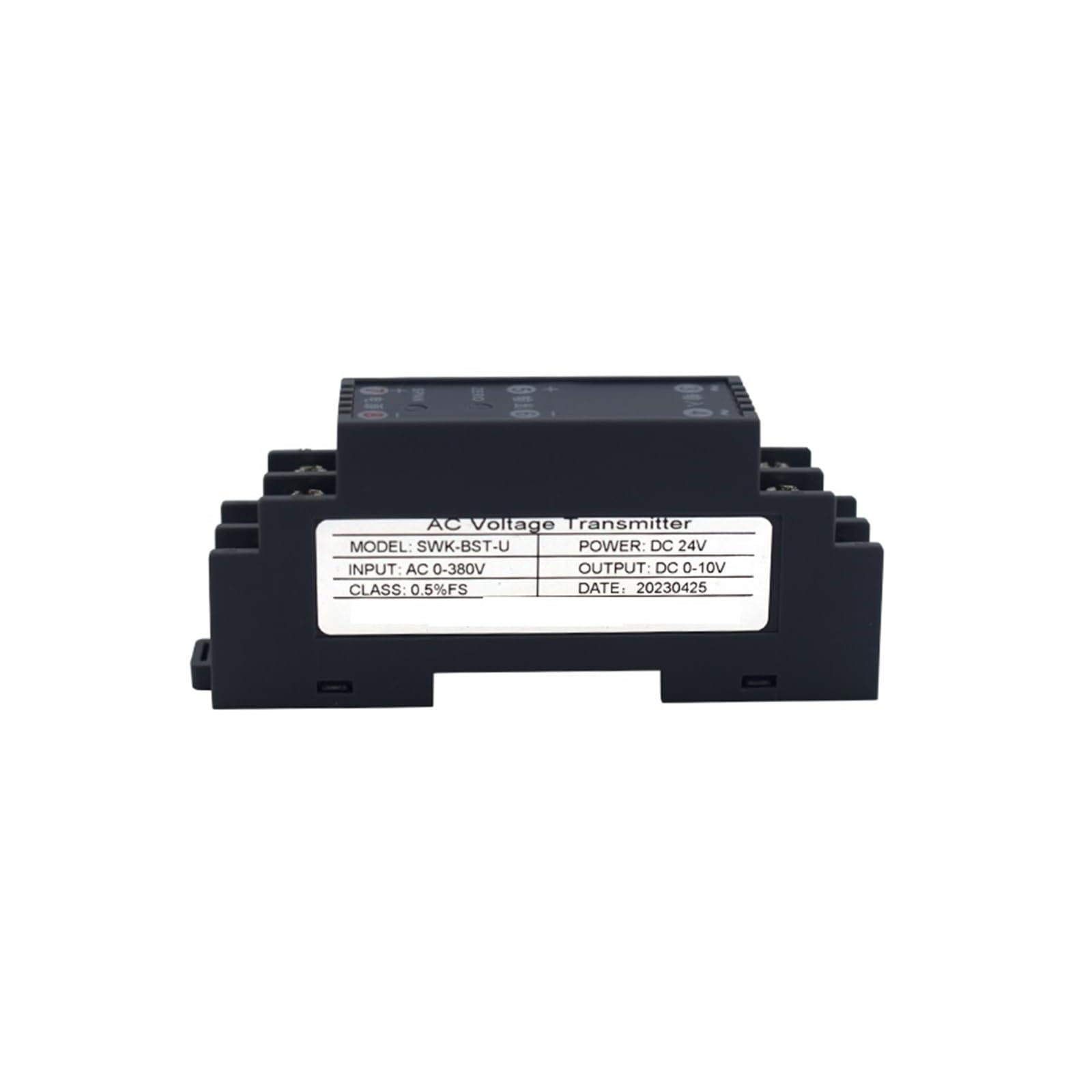 Transducteur tension AC 0-20V isolé sur rail DIN 35mm avec sortie DC 0-10V pour armoire